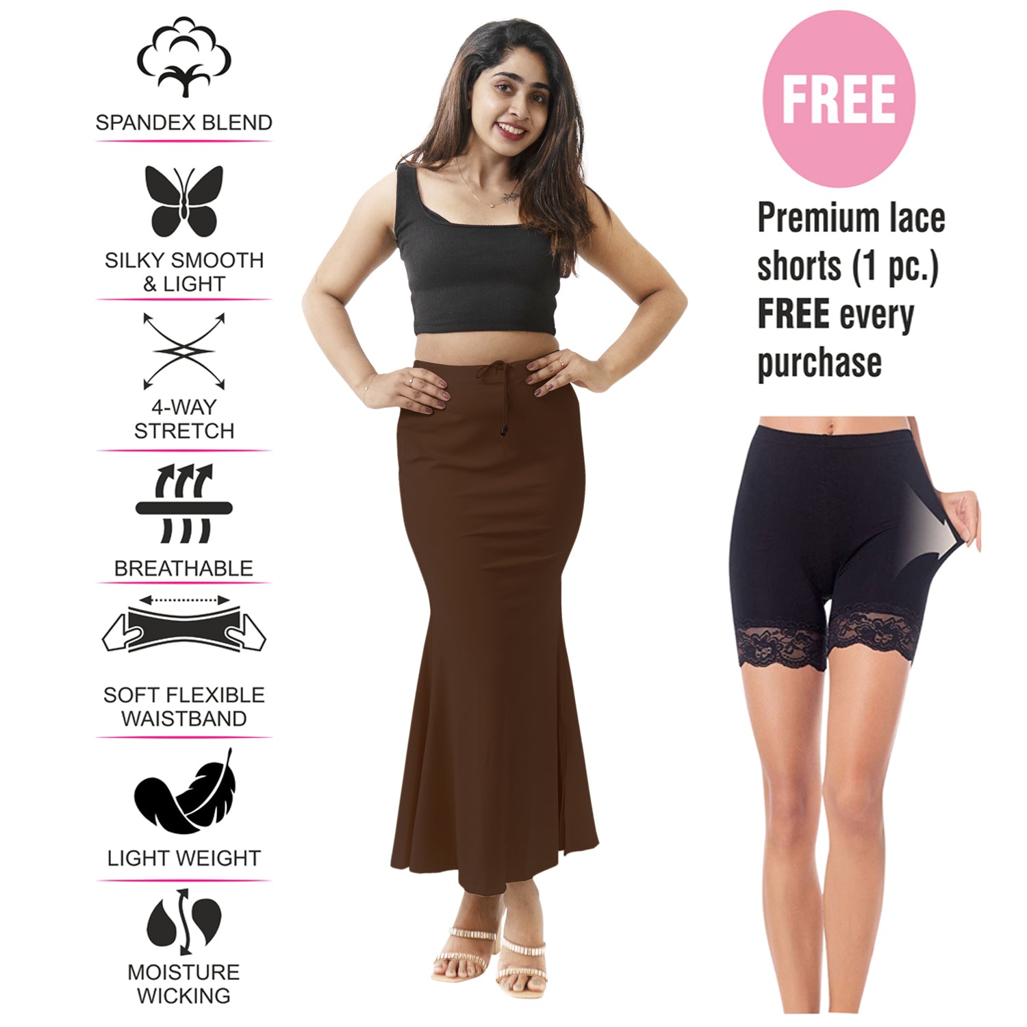 Saree Shapewear for Women + FREE Lace Shorts