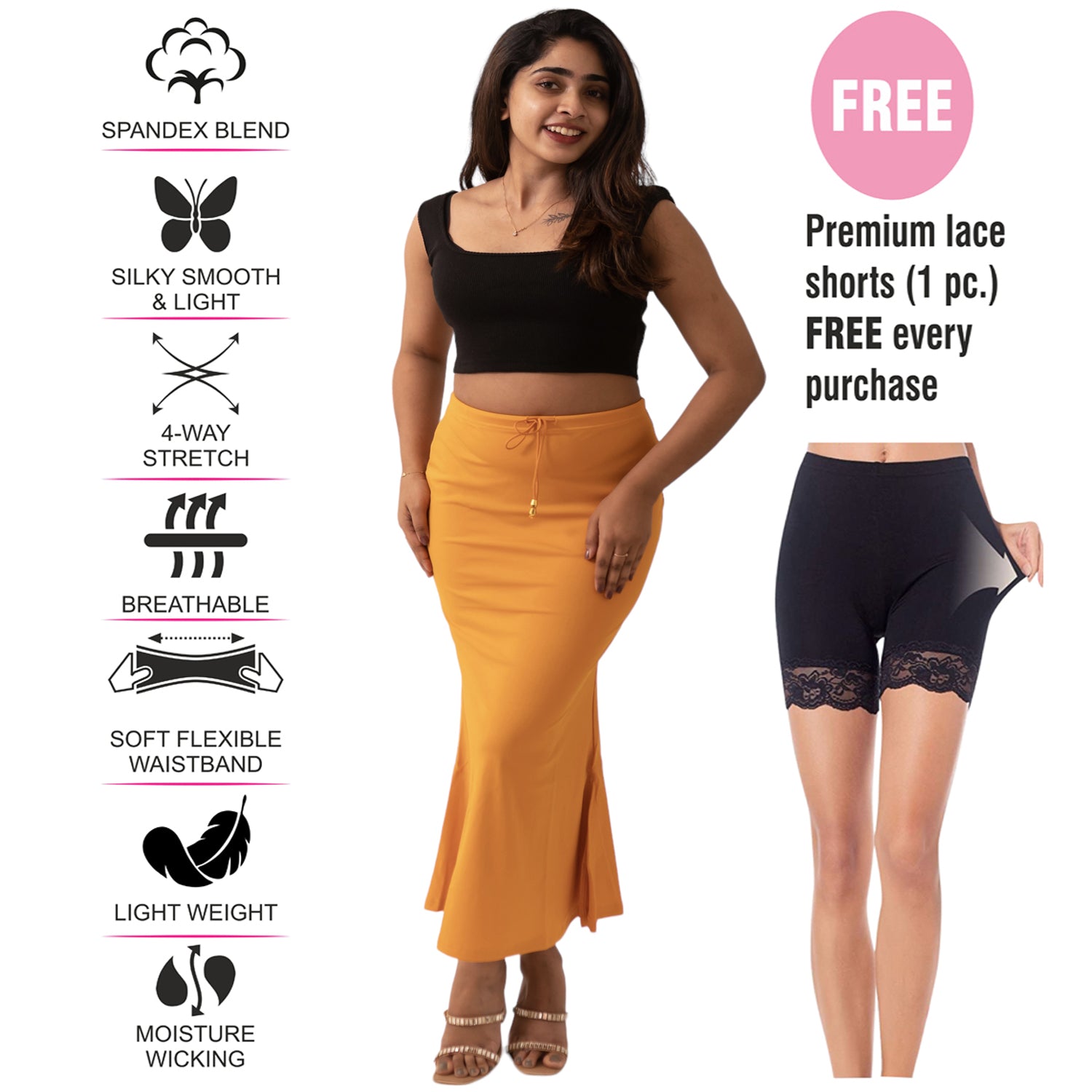 Saree Shapewear for Women + FREE Lace Shorts