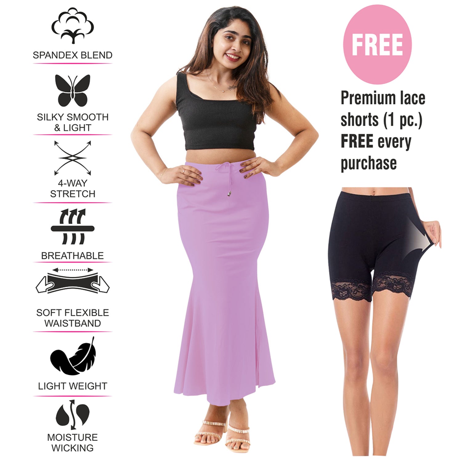 Saree Shapewear for Women + FREE Lace Shorts